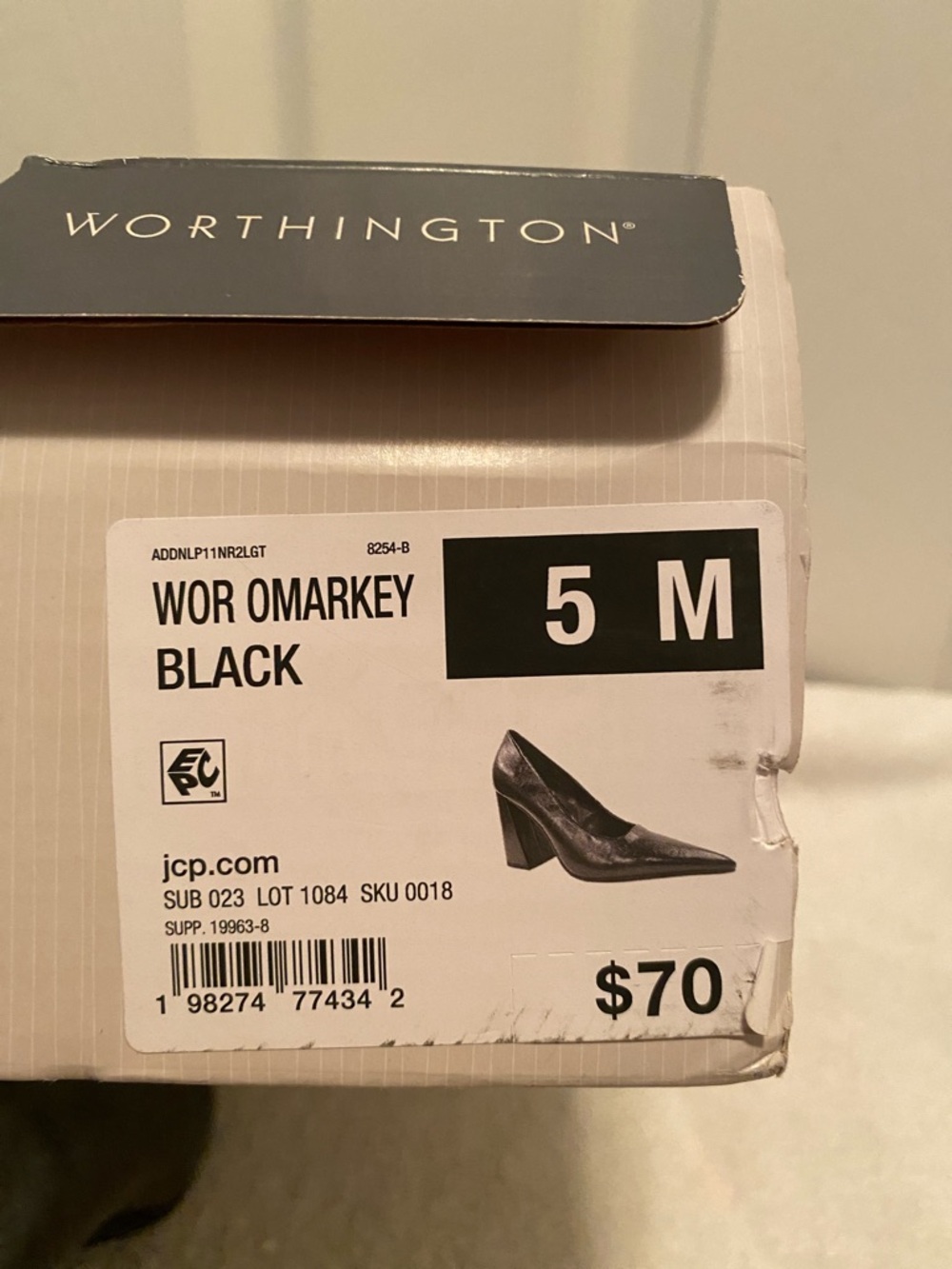 Worthington Black Pointed Toe Block Heel Pumps - Glossy Finish…size 5 M - Picture 10 of 10